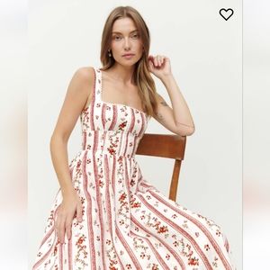 Reformation Tagliatelle Linen Dress in Vienna Size 8 NWT